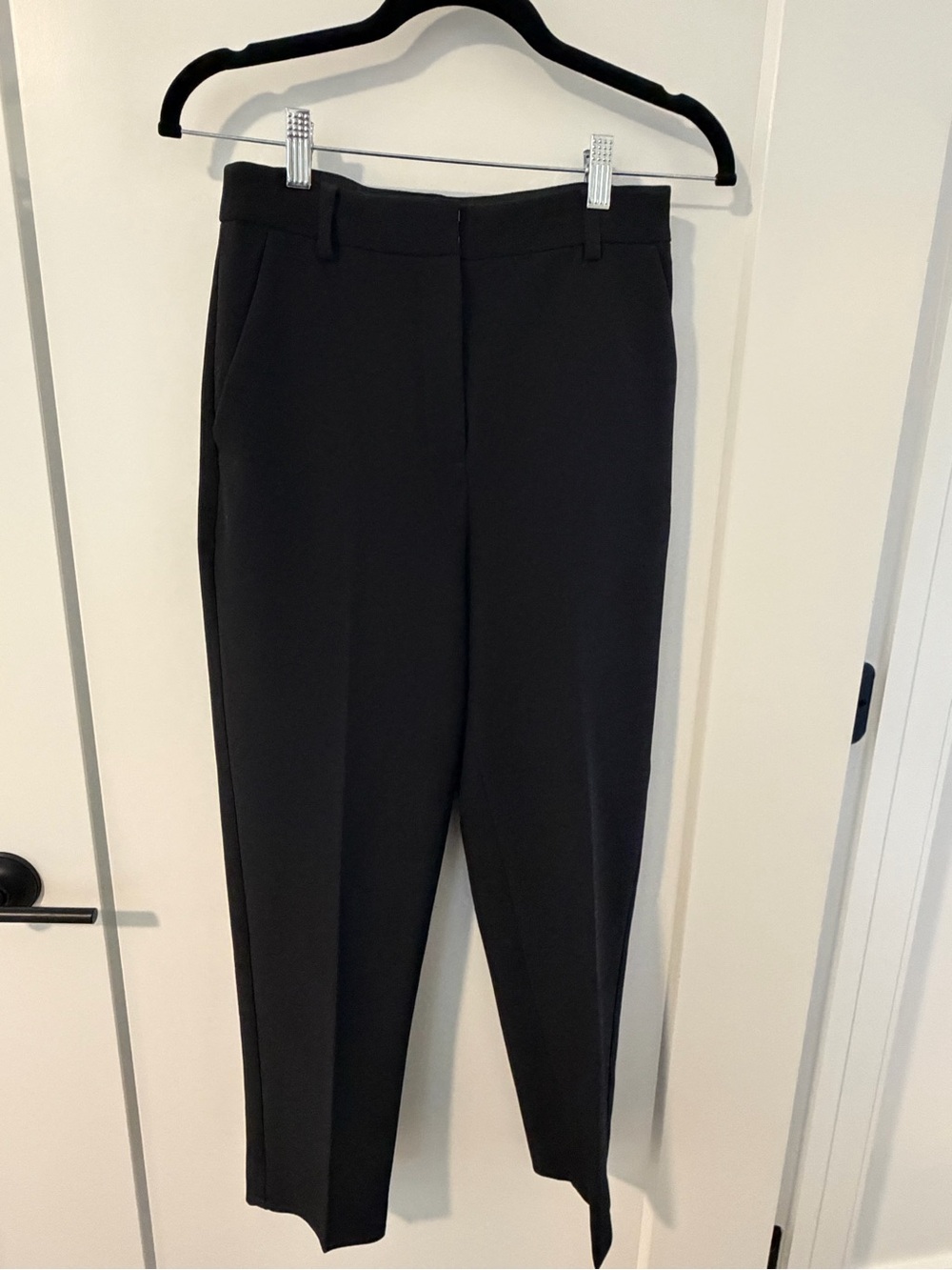 Women's Black Tailored Cropped Dress Pants